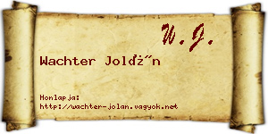 Wachter Jolán névjegykártya
