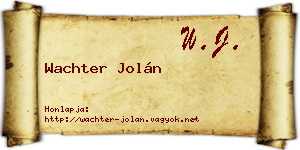 Wachter Jolán névjegykártya